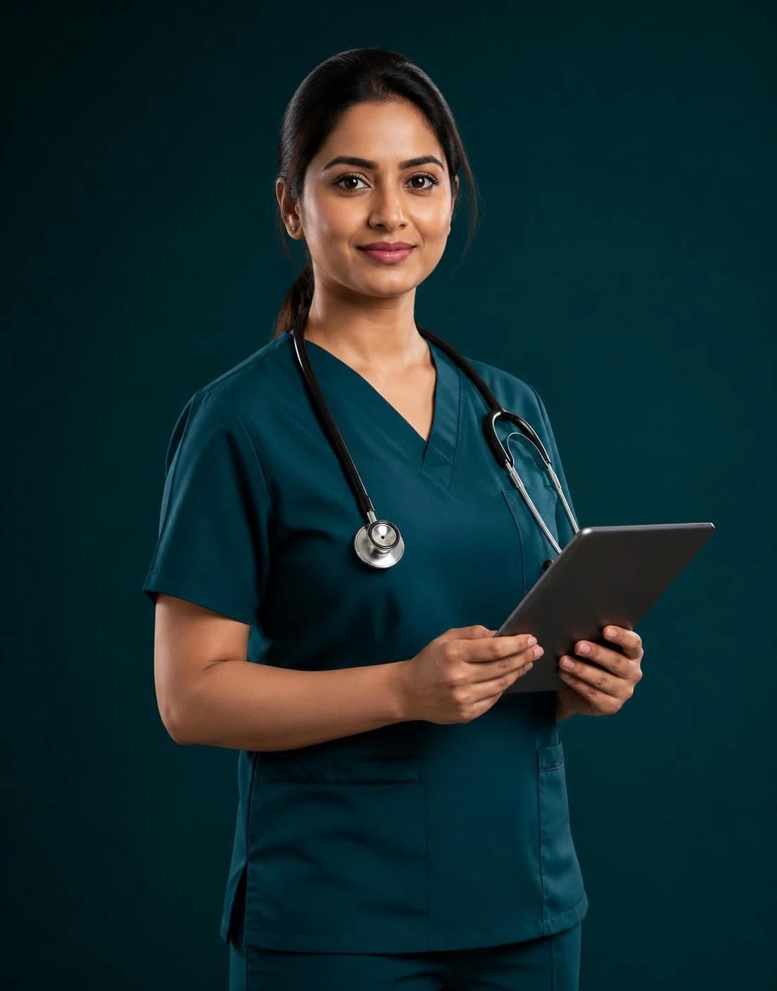 Clinician reviewing appointments on a tablet